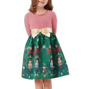 NEW IRIS& IVY Kids' Nutcracker Stripe Long Sleeve Party Dress...Size 24 Months